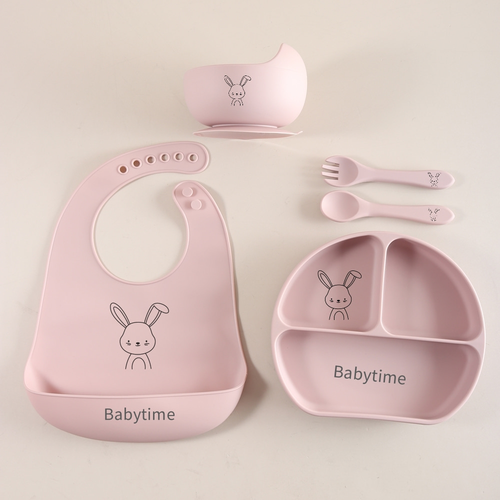 Baby Food Weaning - Набор детской посуды «Зайчик» из 5